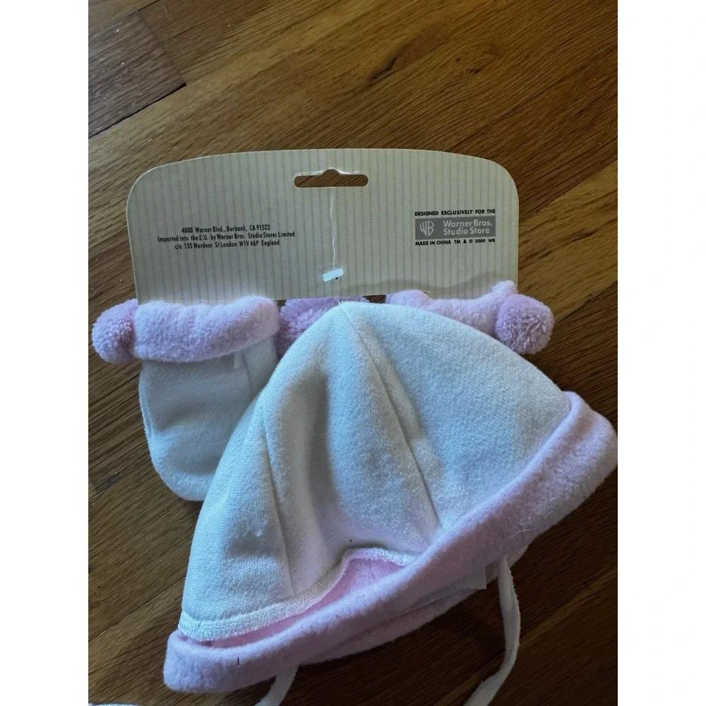 Vintage‎ Warner Brothers Store Tweety Hat Mitten Set Baby 0-12 M NWT 2000 WB